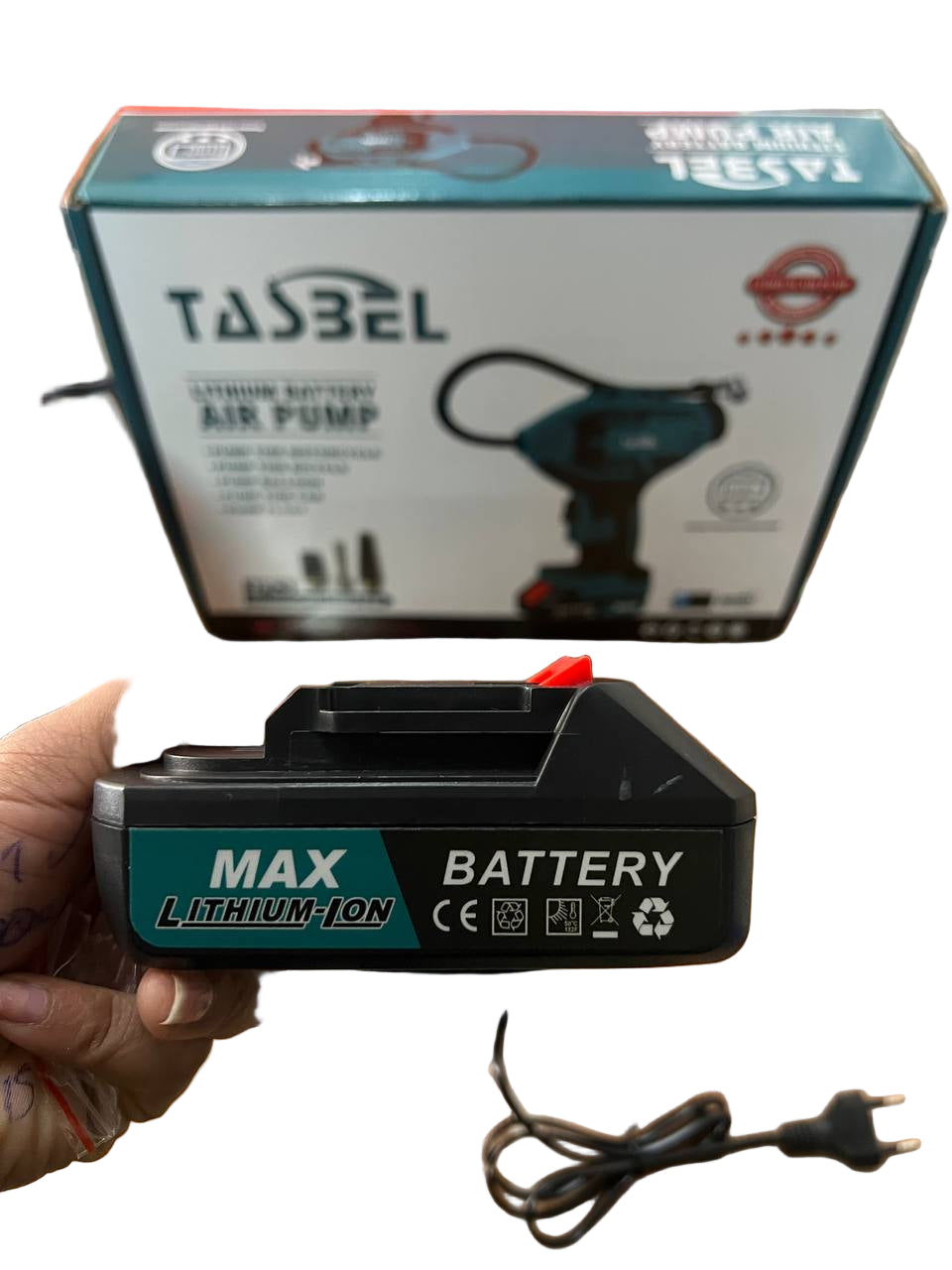 Compresor De Aire Inalambrico Para Auto + 2 Baterias Azul - Inflador Compresor Neumáticos Inalambrico 2 Baterias