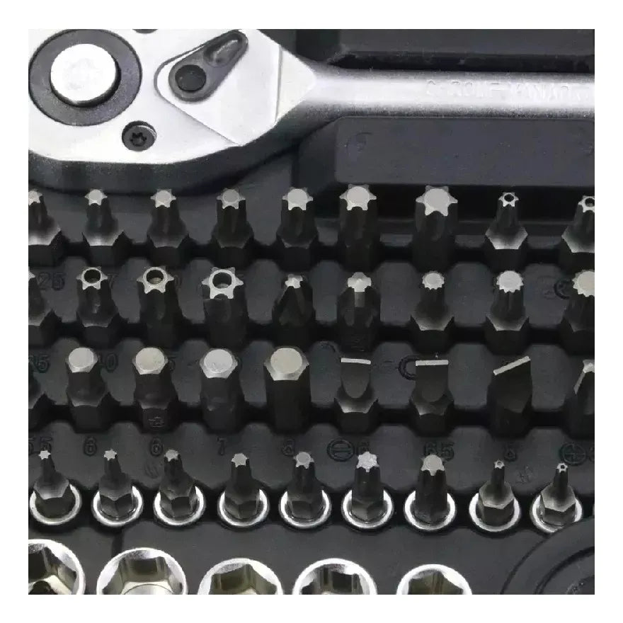 Caja Herramientas 216 PZAS, Kit Juego llaves y dados 216 Piezas