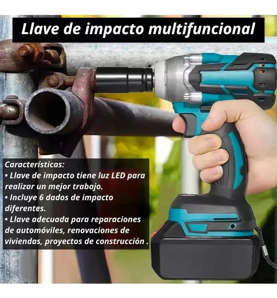 Taladro LLave de Impacto de 98v Tasbel Con Accesorios + Mandril Incluido