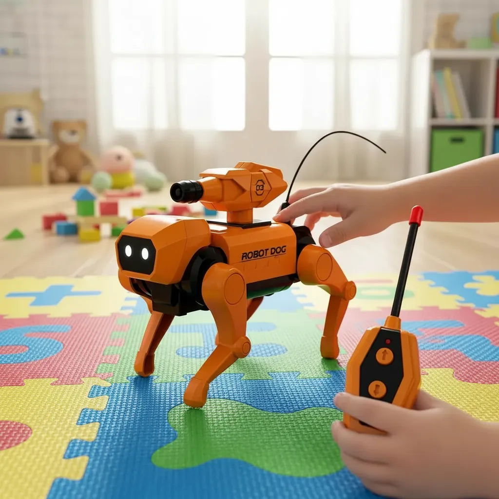Perro Robot Interactivo Armable Control Remoto Luz Y Sonido