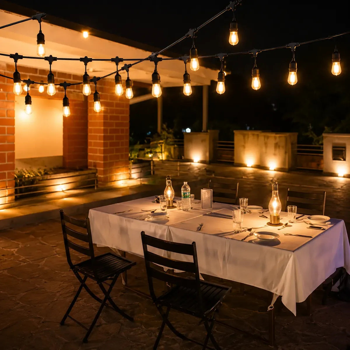 Guirnalda Luces Led Solar 10m 20 Ampolletas Exterior Vintage