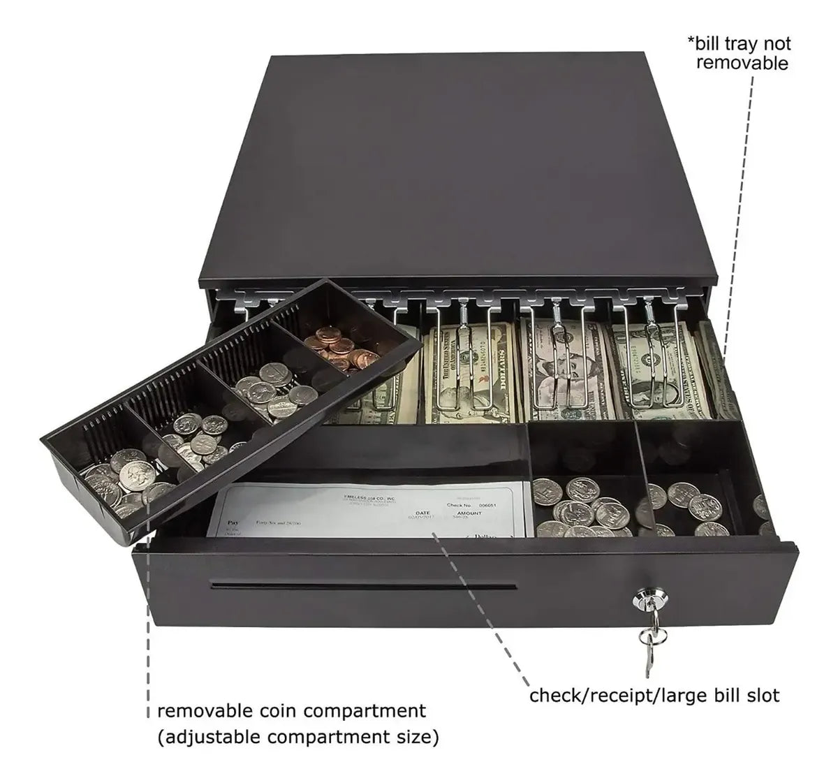 Caja Gaveta Dinero Electronica, Color Negra De 5 Puesto