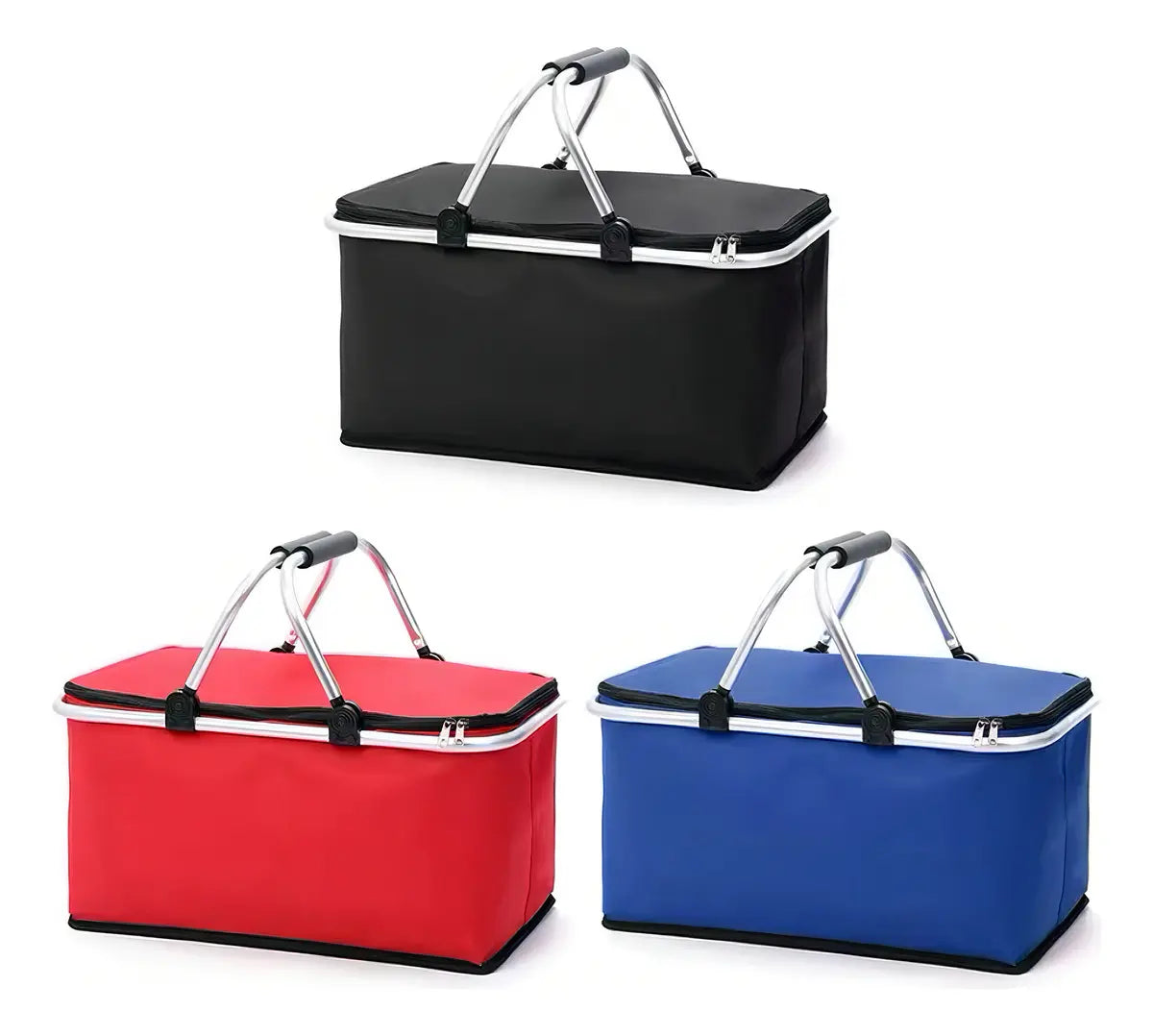 Canasta Picnic Cooler Bolso Térmica Plegable Portatil Color Azul
