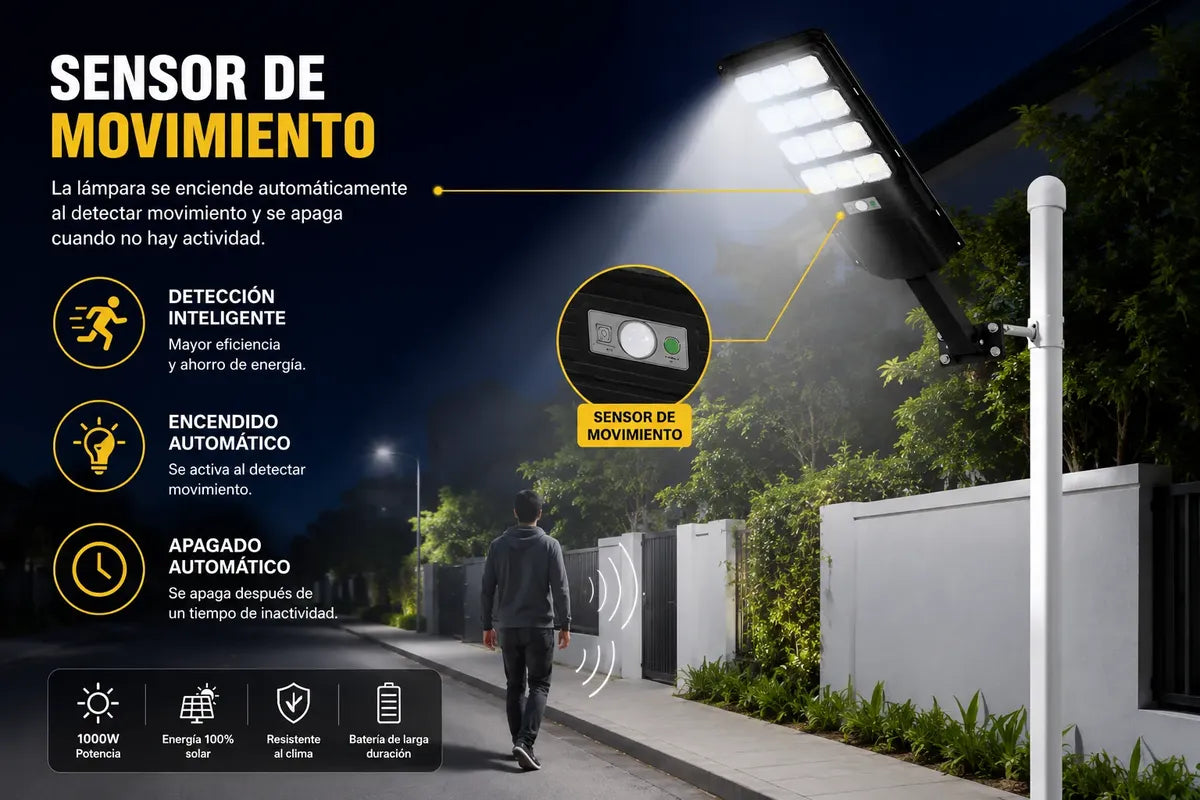 Foco Solar Led 1600w Lámpara Control Remoto Exterior Público