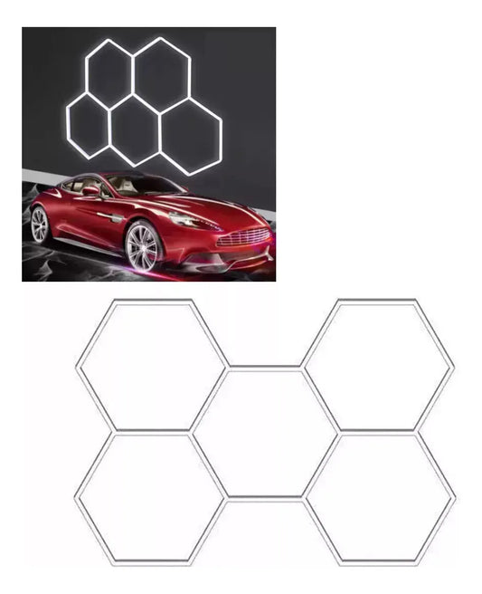 Luz de Techo LED Hexagonal Colmena – Iluminación Profesional para Talleres y Barberías