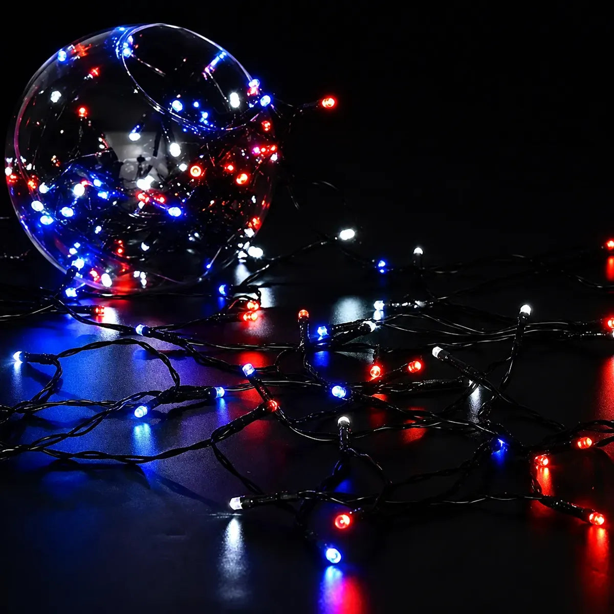 Pack X4 Guirnalda Luces Led Solar 20m Fiestas Patrias Jardin