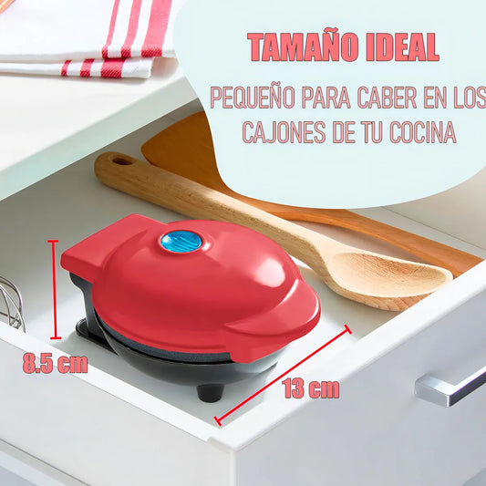 Mini Wafflera Redonda Luz Indicadora.