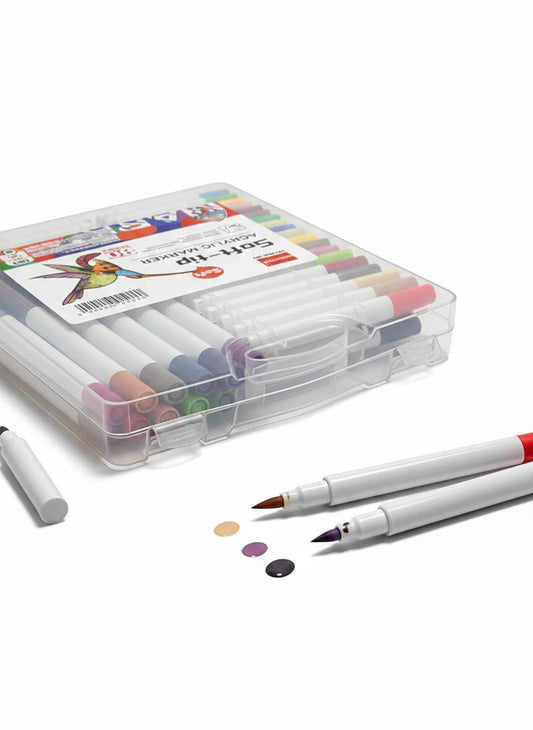 Set De Marcadores Acrilicos 60 Pzas Sof- Tip Punta Pincel