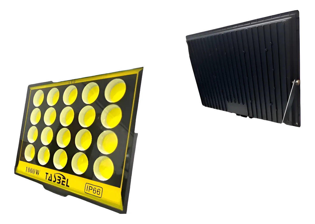 Foco Reflector Proyector Cuadrado 1000w Profesional Exterior Negro Blanco Frío