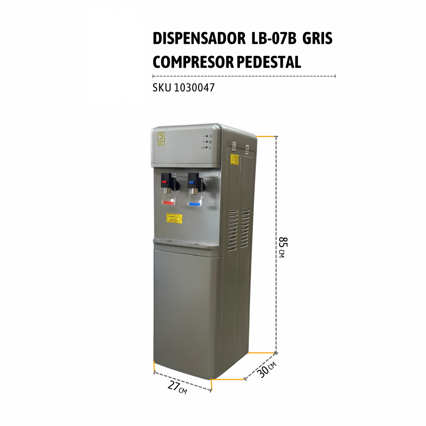 Dispensador de Agua Purificada Compresor Pedestal Mod. LB-07B Gris Acero