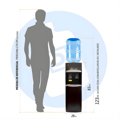Dispensador de Agua Pedestal Ventilador Negro Mate LB-88 Mini