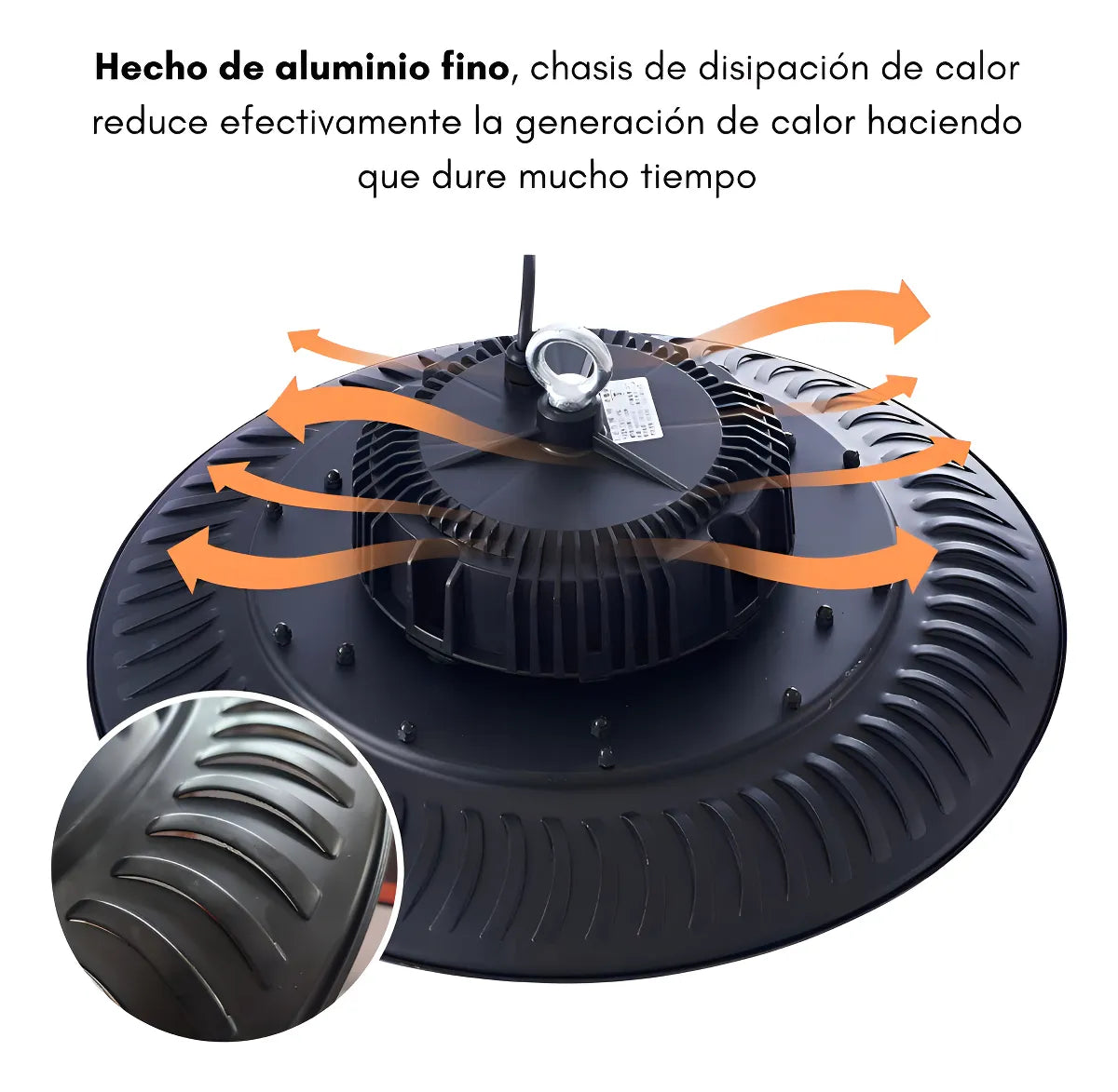 Foco Led Campana Lampara Industrial Luz Fria Blanca Led Tipo Ufo 200w Industrial Ip65
