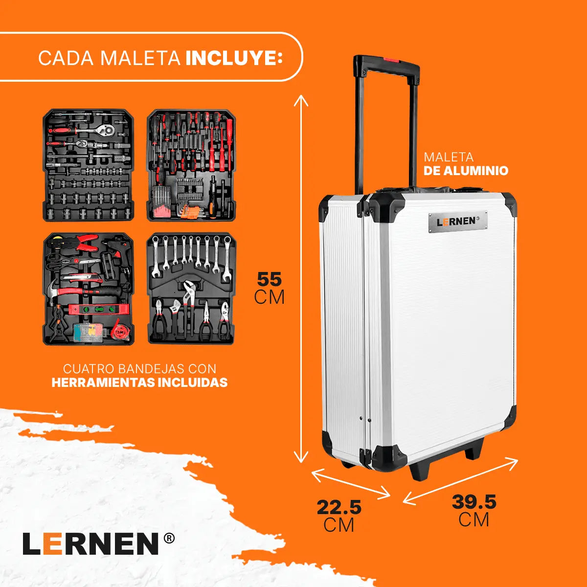 Kit Herramientas Manuales Pro Lernen 187p Maletín Portáril