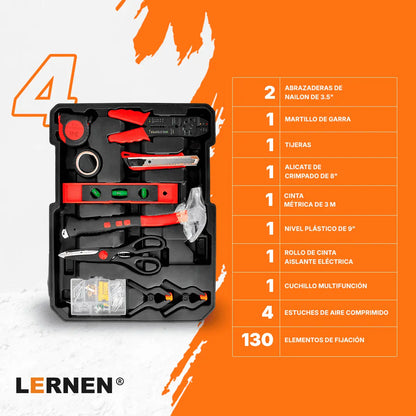 Kit Herramientas Manuales Pro Lernen 187p Maletín Portáril