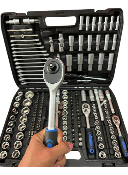 Caja Herramientas 216 PZAS, Kit Juego llaves y dados  216 Piezas
