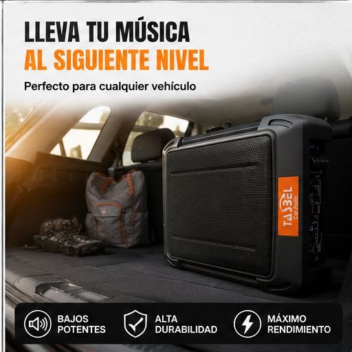 Subwoofer Activo TASBEL TA-011 8” x 12” 6000W Máx Compacto para Auto
