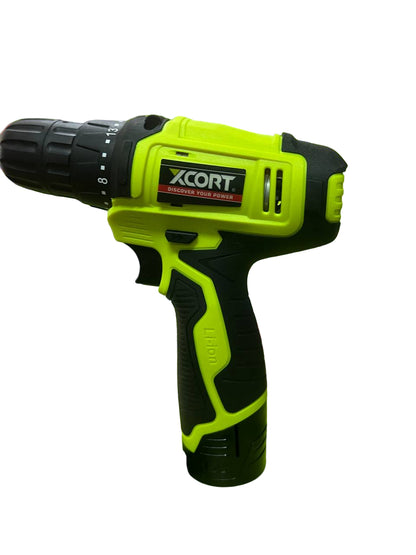 Kit Taladro Inalámbrico 12v Xcort Mod. Xdc08-12s Verde Lima