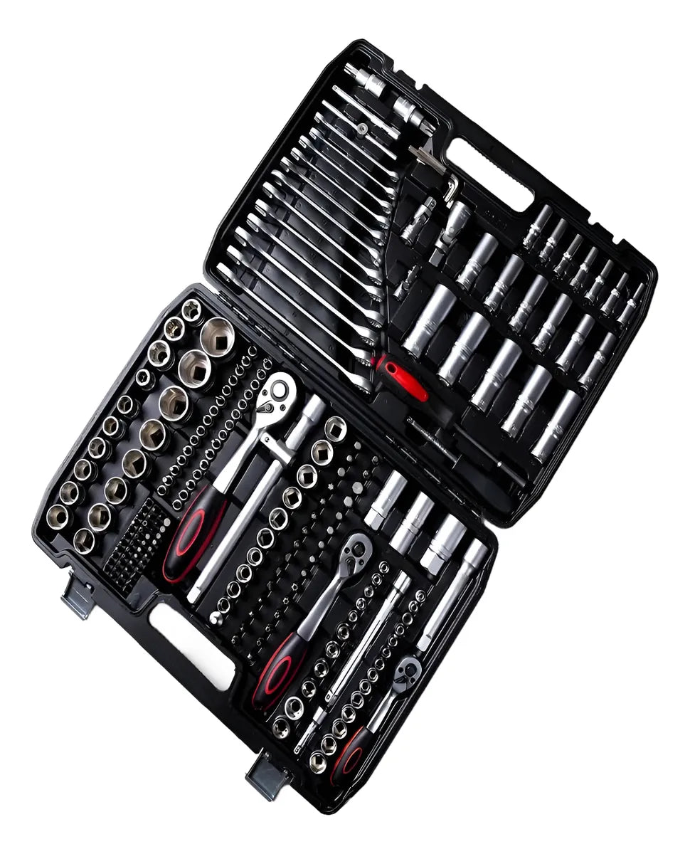 Caja Herramientas 216 PZAS, Kit Juego llaves y dados  216 Piezas