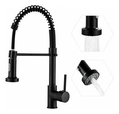 Grifo Para Cocina Llave Negro Mate Flexible 2 Modos