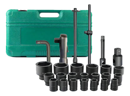 Set Dados De Impacto 1'' Y 3/4 Profesional 26 Piezas Verde Oscuro