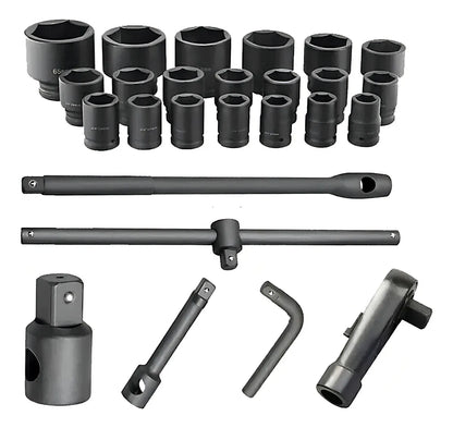 Set Dados De Impacto 1'' Y 3/4 Profesional 26 Piezas Verde Oscuro