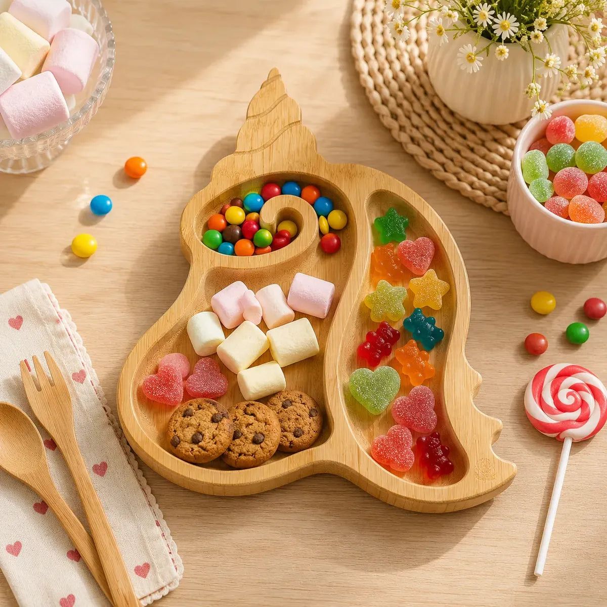Tabla De Picar Unicornio Bandeja Comida Niño Fiesta Infantil