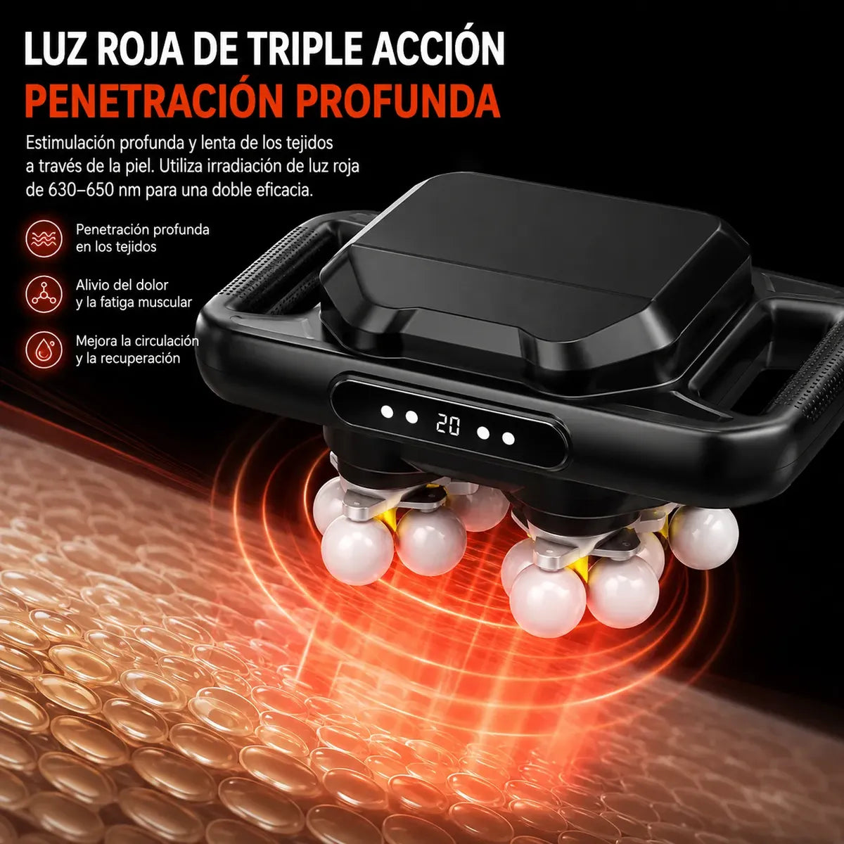 Masajeador Muscular Portatil Profesional Con 20 Niveles