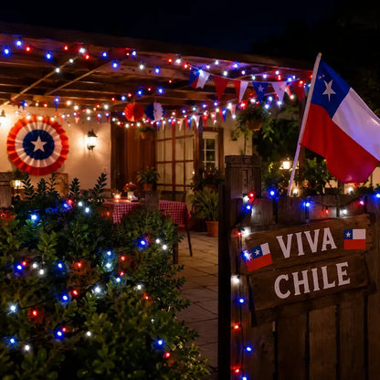 Pack X6 Guirnalda De Luces Fiestas Patrias 20m Decoración