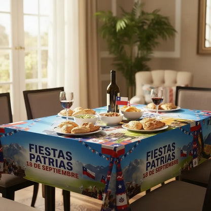 Mantel Funda Mesa Fiestas Patrias 76x183cm Diseños Variados