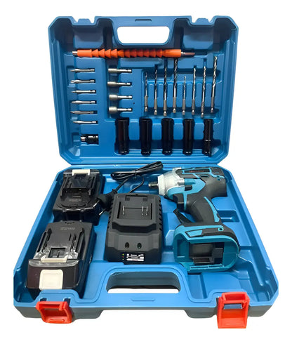 Llave De Impacto Azul Con Accesorios 128v - Herramienta