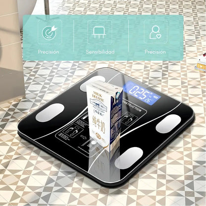 Balanza Pesa Digital Inteligente App Bluetooth Peso Bascula Color Gris oscuro