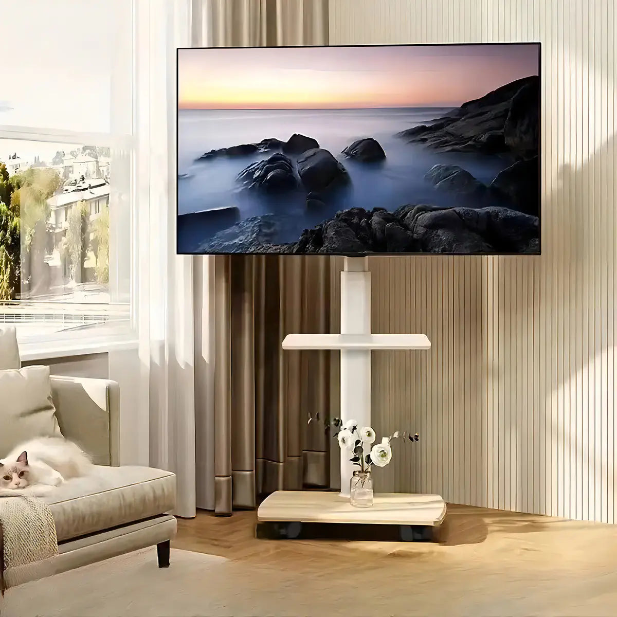 SOPORTE MÓVIL PARA TV 37” A 75” – RESISTENCIA, ESTABILIDAD Y ELEGANCIA