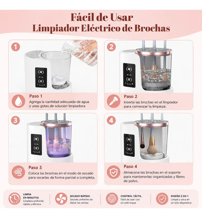 Limpiador De Brochas Eléctrico Profesional Secador Brochas