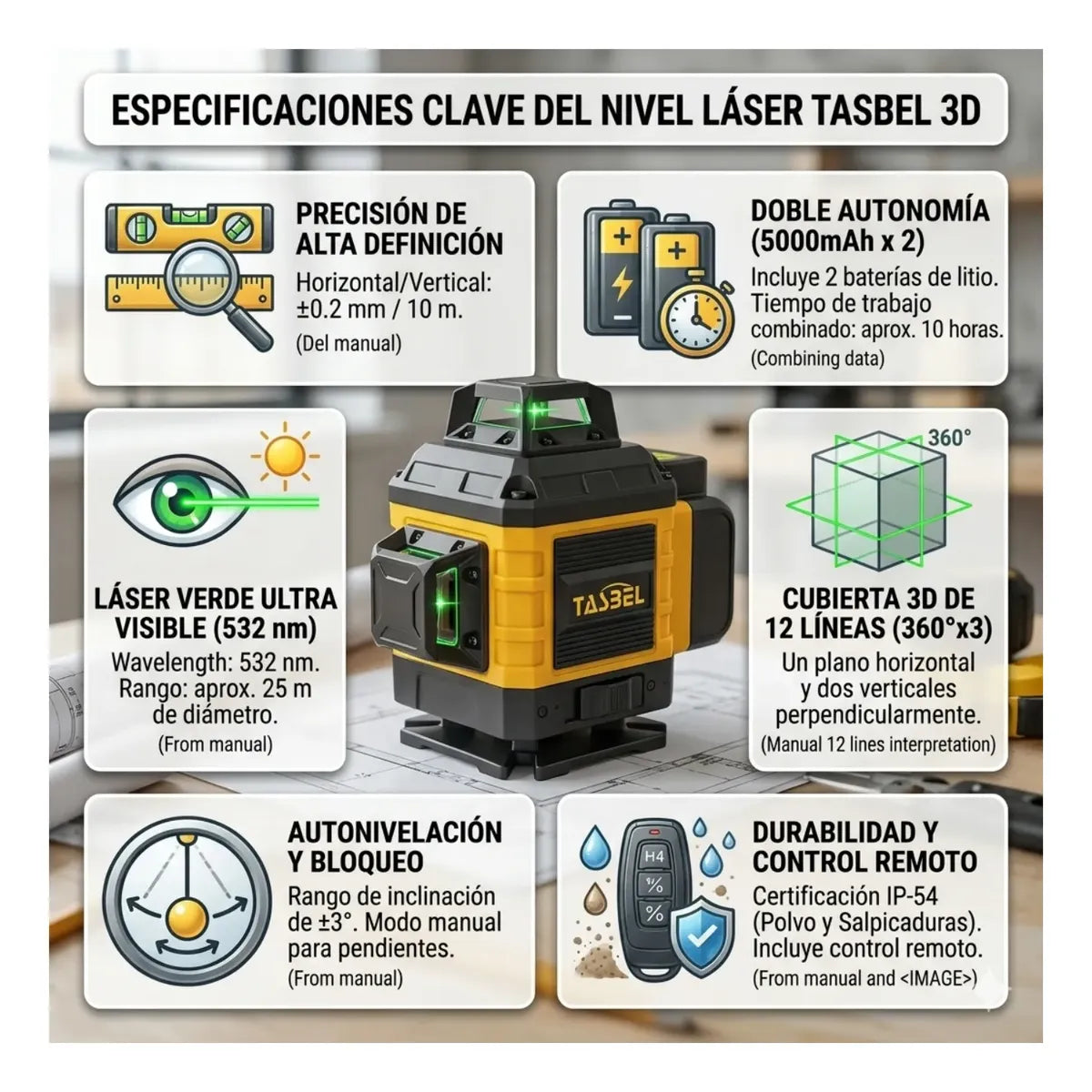Nivel Láser 16 Líneas Autonivelante3d + Trípode +2baterias