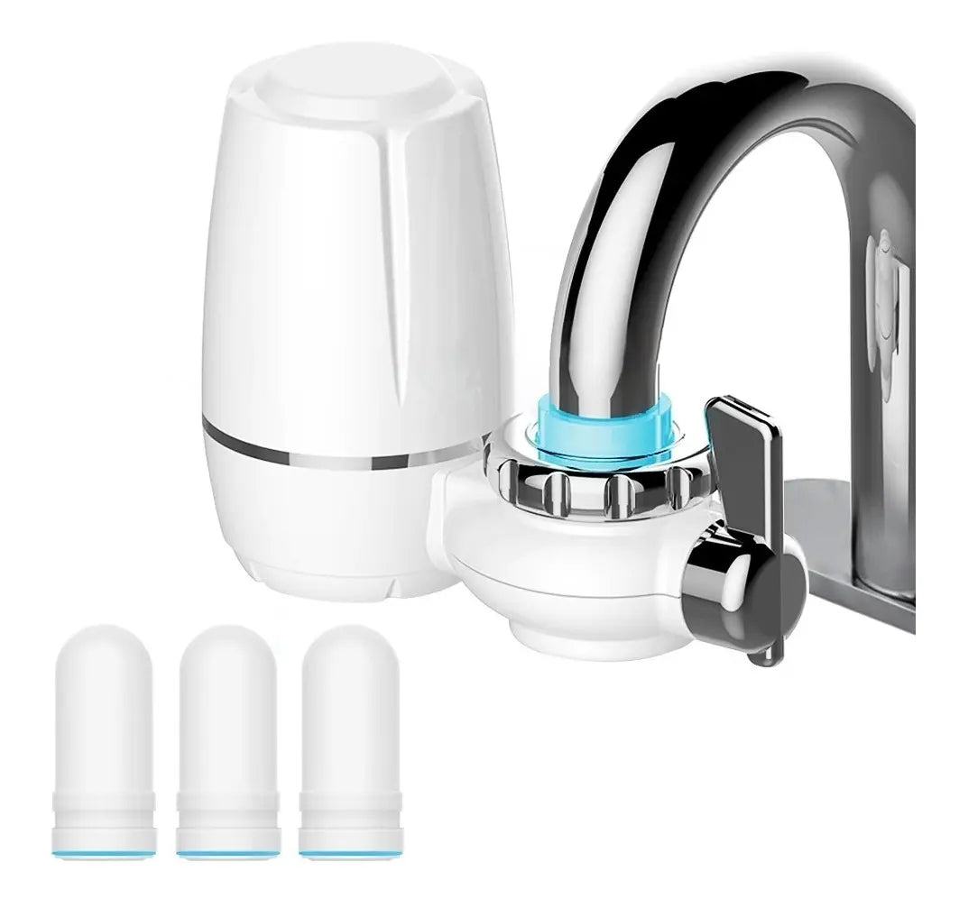 2 Kit Purificador Agua Filtro Cocina Carbono Cerámica Grifo