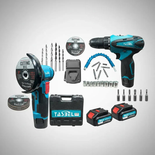 Mini Kit De Esmeril Y Taladro Inalambrico + 2 Baterias de 48v