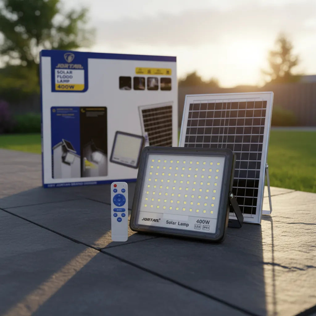 Foco Led Solar Reflector Jortan Con Panel 400w Alta Potencia