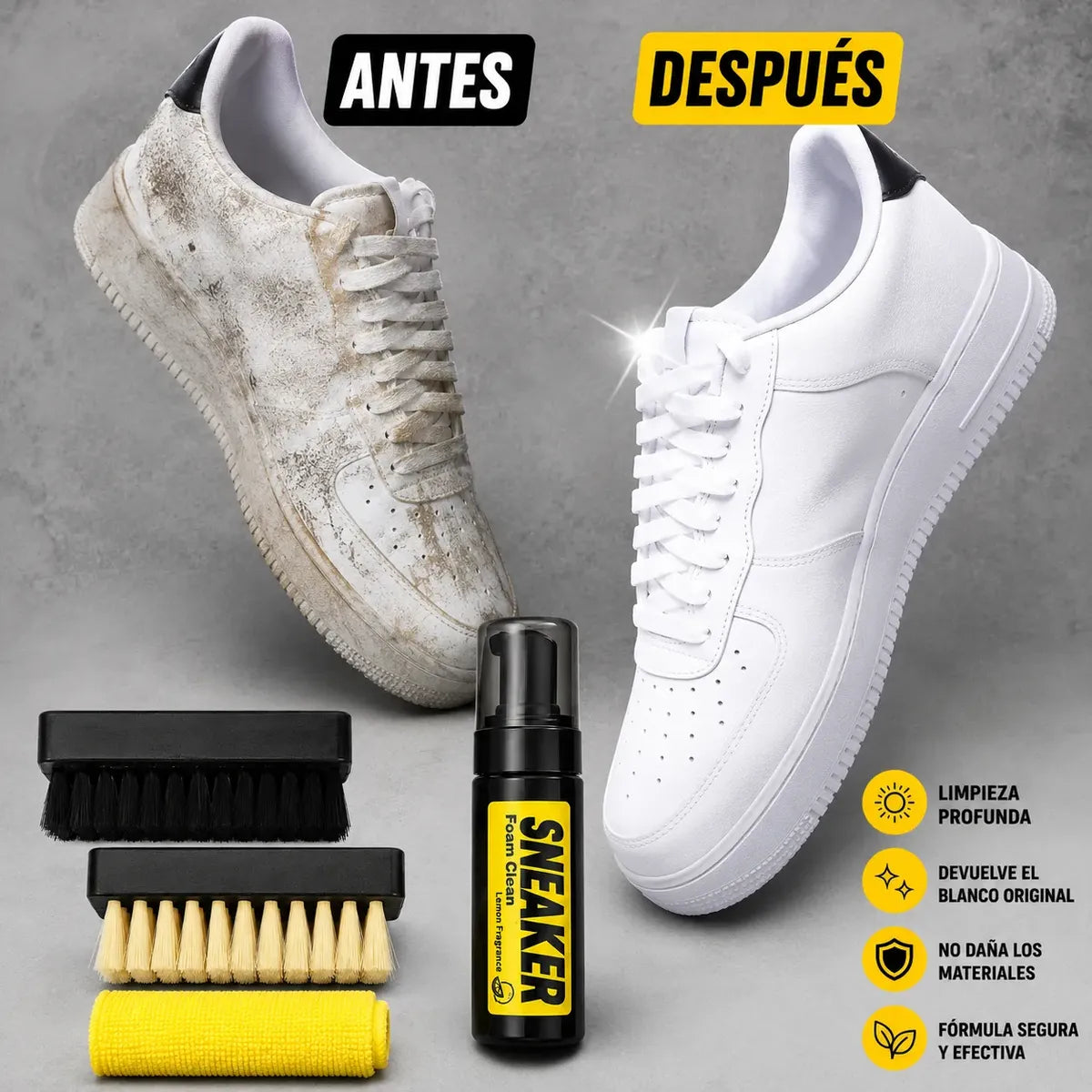 Kit Limpieza Zapatillas Premium Set 4 En 1 Escobillas Y Paño