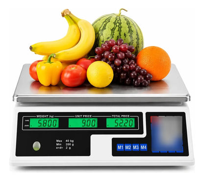 Balanza Digital Comercial 40kg Pesa Calculadora De Precio