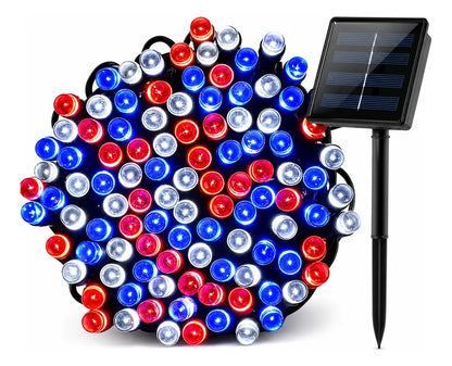 Guirnalda Luces Led Solar 10m Decoración Fiestas Patrias
