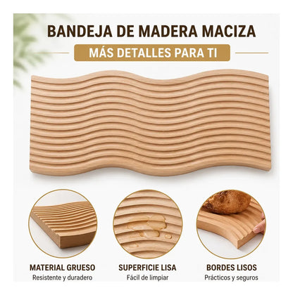 Tabla Bandeja Decorativa Bambu Ondas Tabla De Quesos