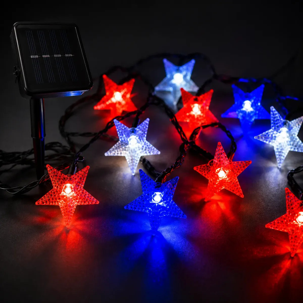 X2 Guirnalda Solar 10m Estrellas Navidad Fiestas Patrias