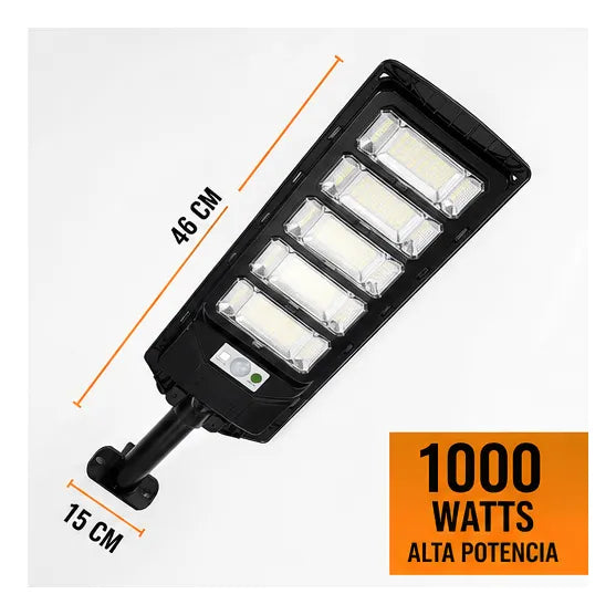 Foco Solar Poste 1000w Led Exterior Con Panel Alta Potencia