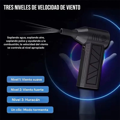 Soplador Turbo Jet Inalámbrico Para Barberia Multifuncional