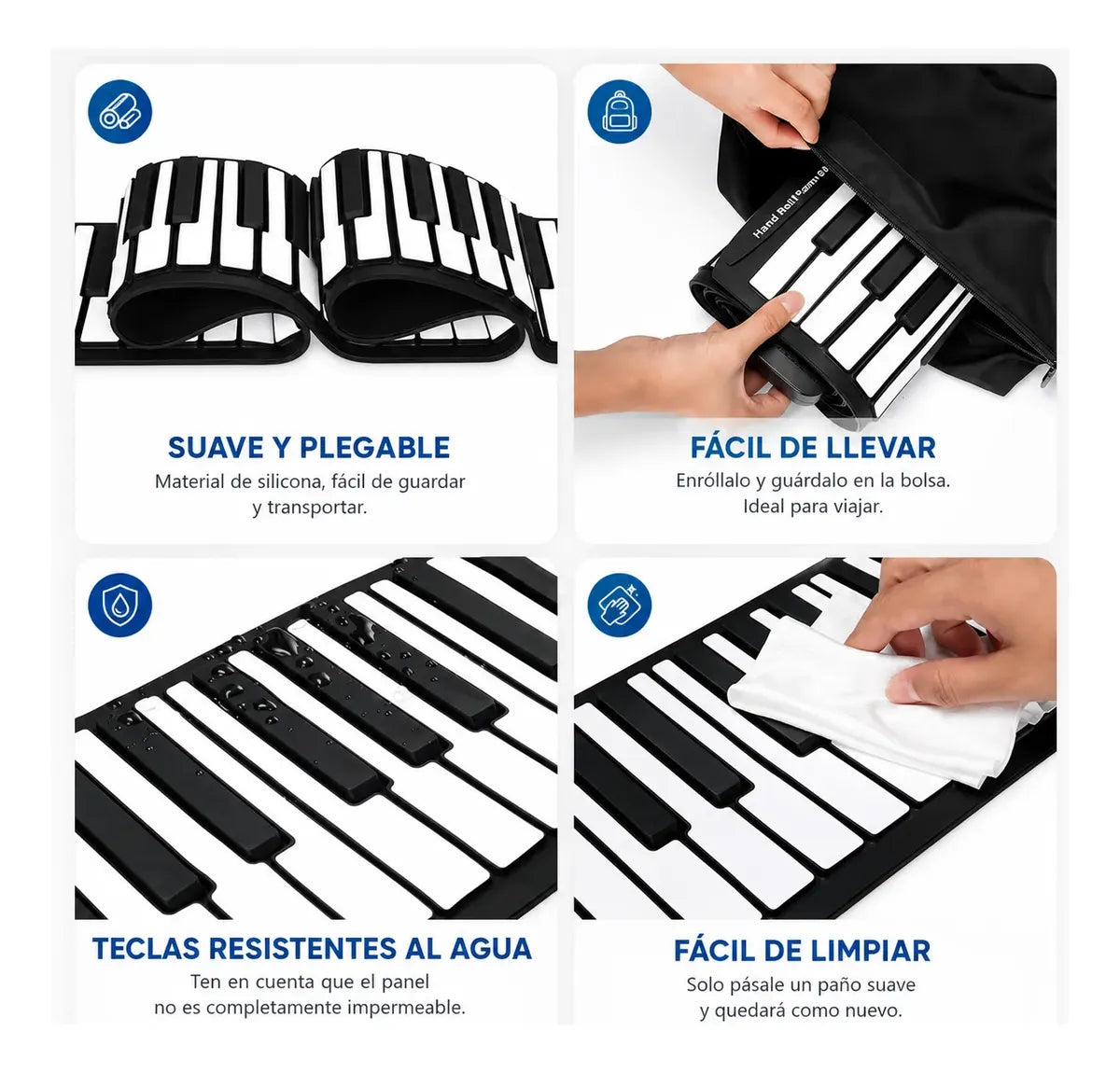 Teclado Musical Piano Flexible Roll Up 37 Teclas Portátil