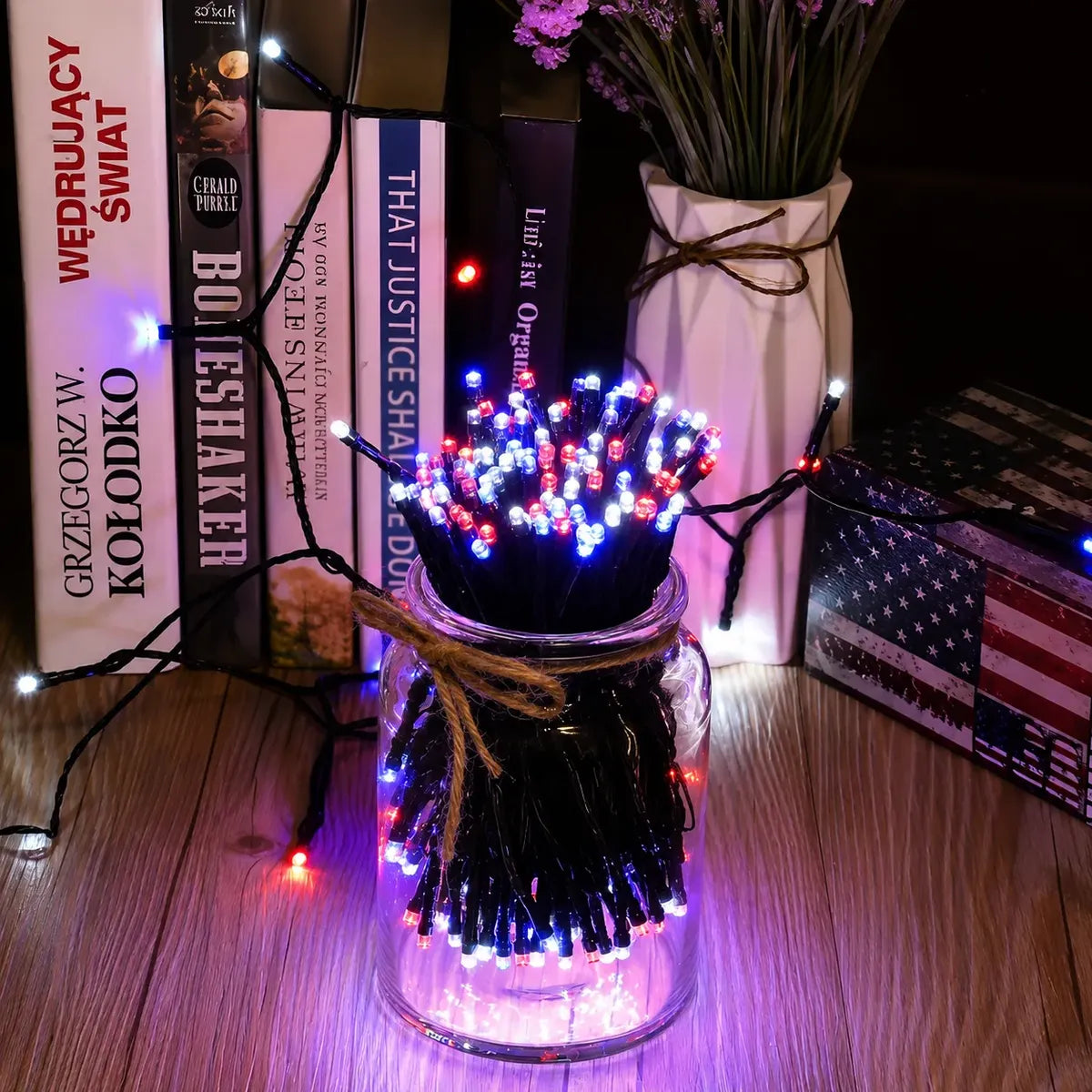 Guirnalda Luces Led Solar 10m Decoración Fiestas Patrias
