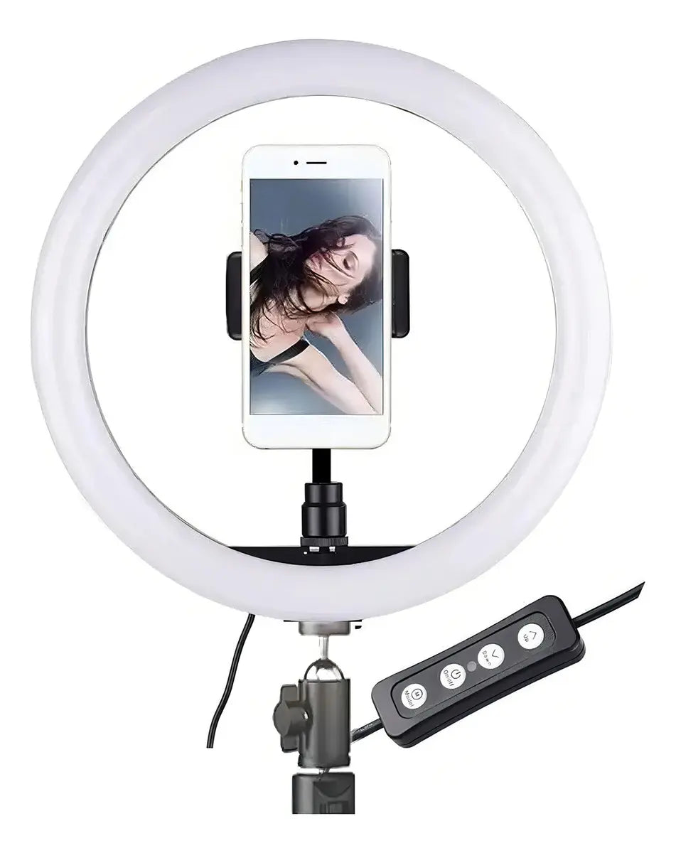 Aro De Luz Led Grande 31cm 12 Con Tripode 2.1m Tik Tok Color de la estructura Blanco+ tripode