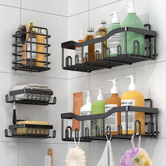 Esquinero Organizador Adhesivo De Pared 5 Piezas Negro WM