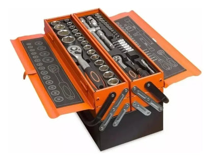 Caja De Herramientas Set 85 Pieza Plegable 5 Niveles Meta
