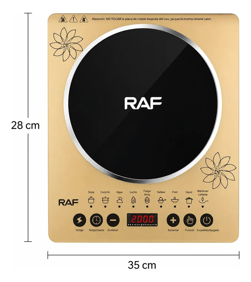Cocina Encimera De Inducción Eléctrica 1 Plato 2000w Raf